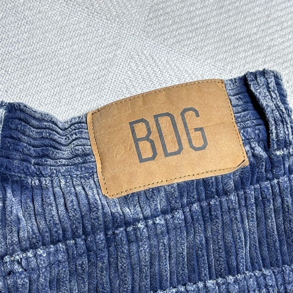 BDG High Rise Baggy Pants Womens 27 Blue Thick Corduroy Y2K Streetwear - Picture 8 of 14
